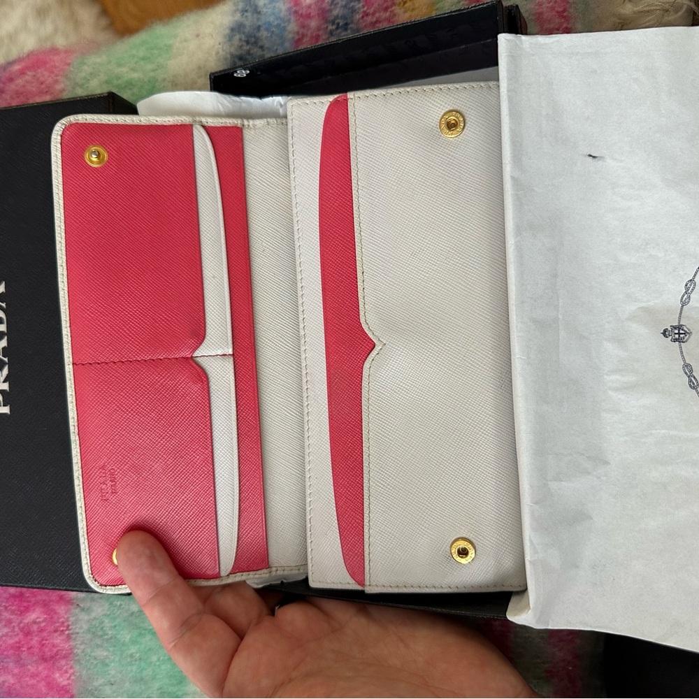 Pink and white Prada long wallet - Picture 1 of 6